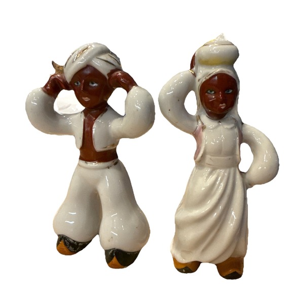 Ceramic Figurines ~ MAN & WOMAN w/ Turban "Made in Occupied Japan" Stamp 1945-52 - Picture 6 of 6